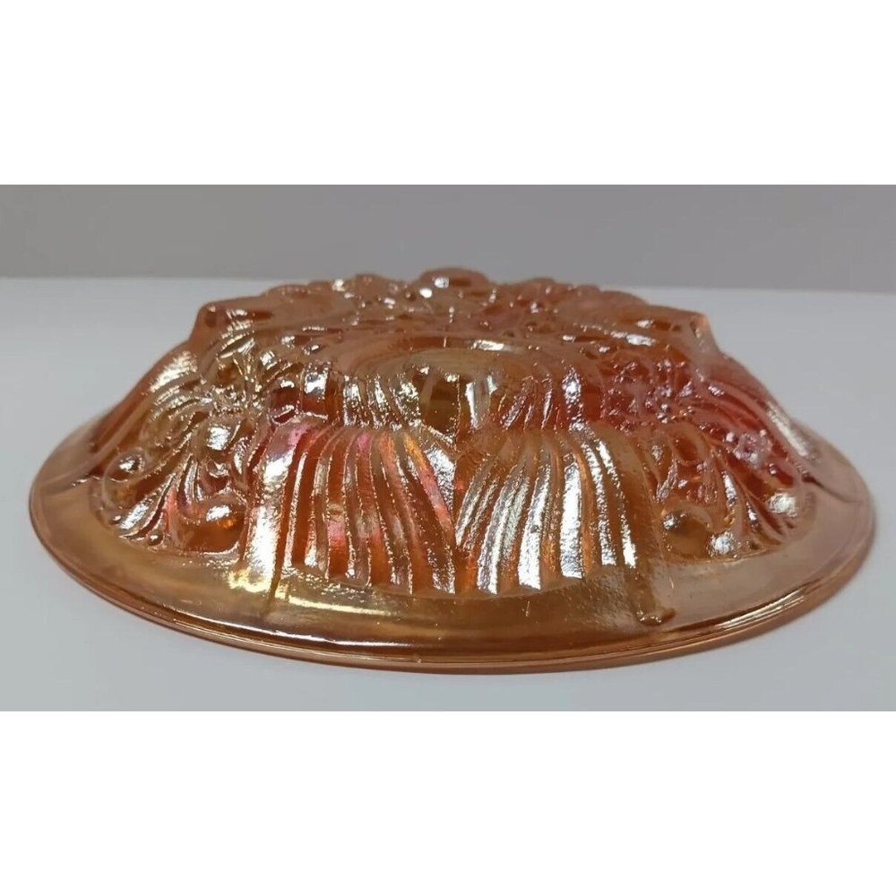 Indiana Glass Marigold Pattern 7 1/2" Divided Dish in Amber Color
